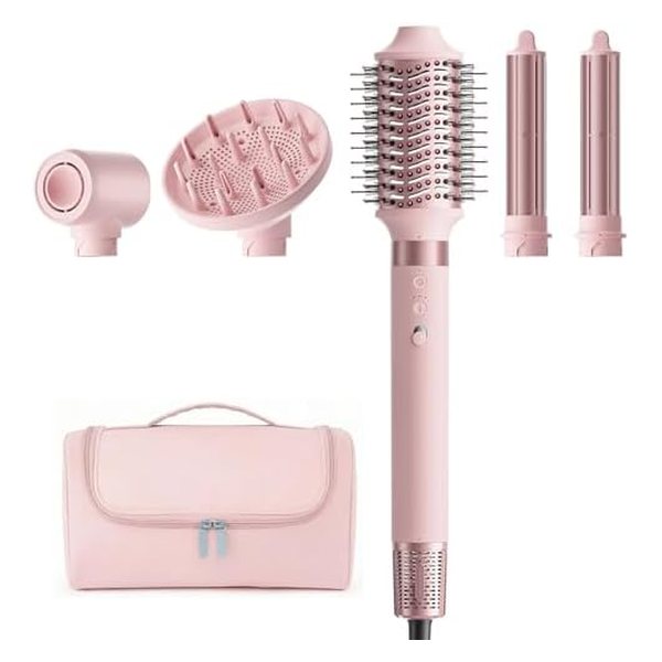MESCOMB 5 in 1 High-Speed Hot Air Styler - Professional Frizz-Free Hair Dryer Brush, Fast Drying Hair Dryer with Diffuser, No Heat Damage Air Styler Wrap - Curl, Volumize